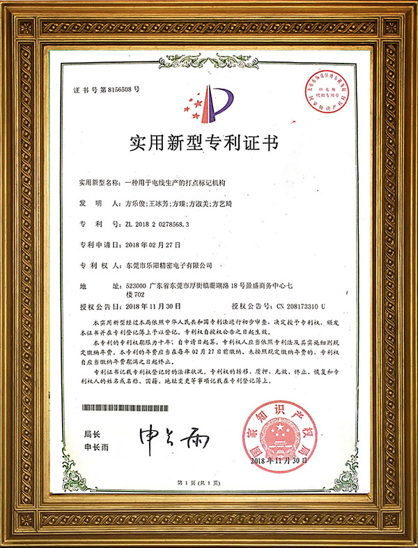 实用新型专利证书 实用新型专利证书